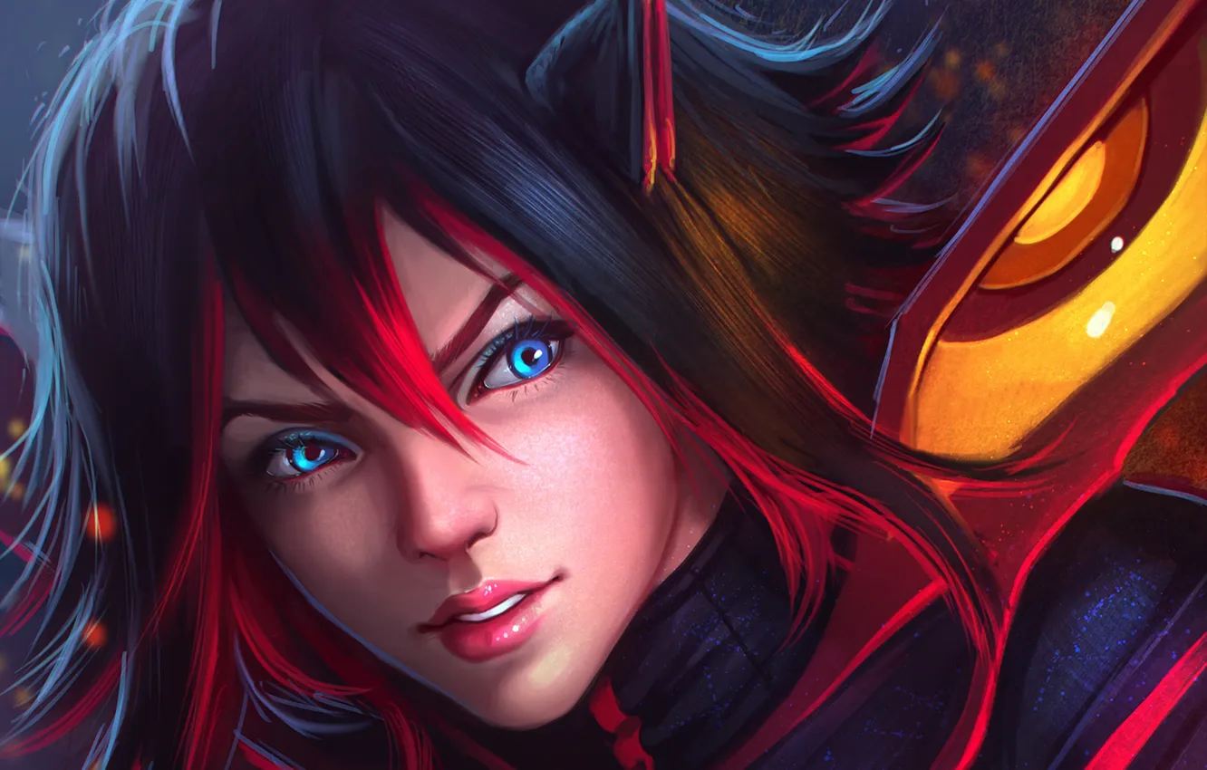 Photo wallpaper girl, face, anime, art, matoi ryuuko, Kill La Kill