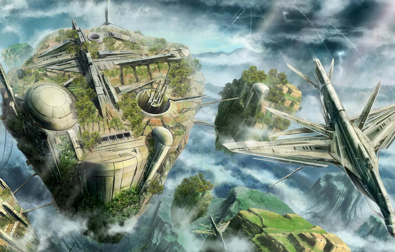 Photo wallpaper rocks, ship, base, Outside