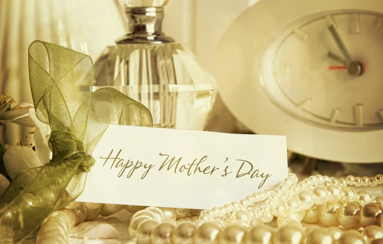 Photo wallpaper watch, spirit, pearl, congratulations, Mother's day