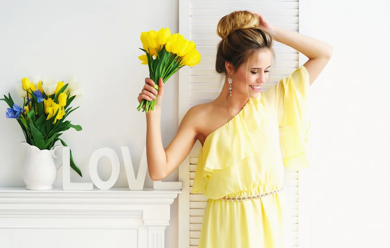 Photo wallpaper girl, dress, young, beautiful, model, cute