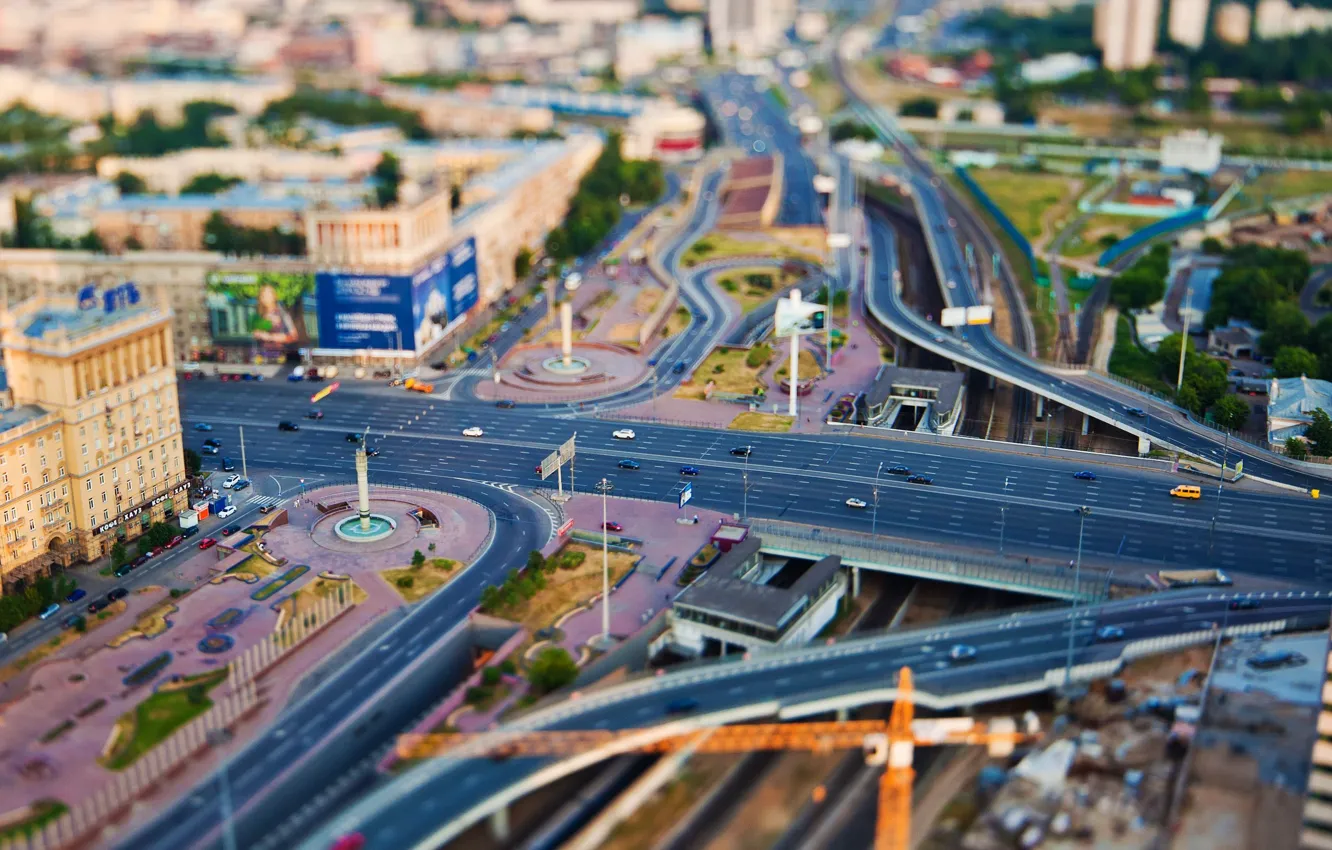 Photo wallpaper road, machine, Avenue, home, highway, interchange, Moscow, fork