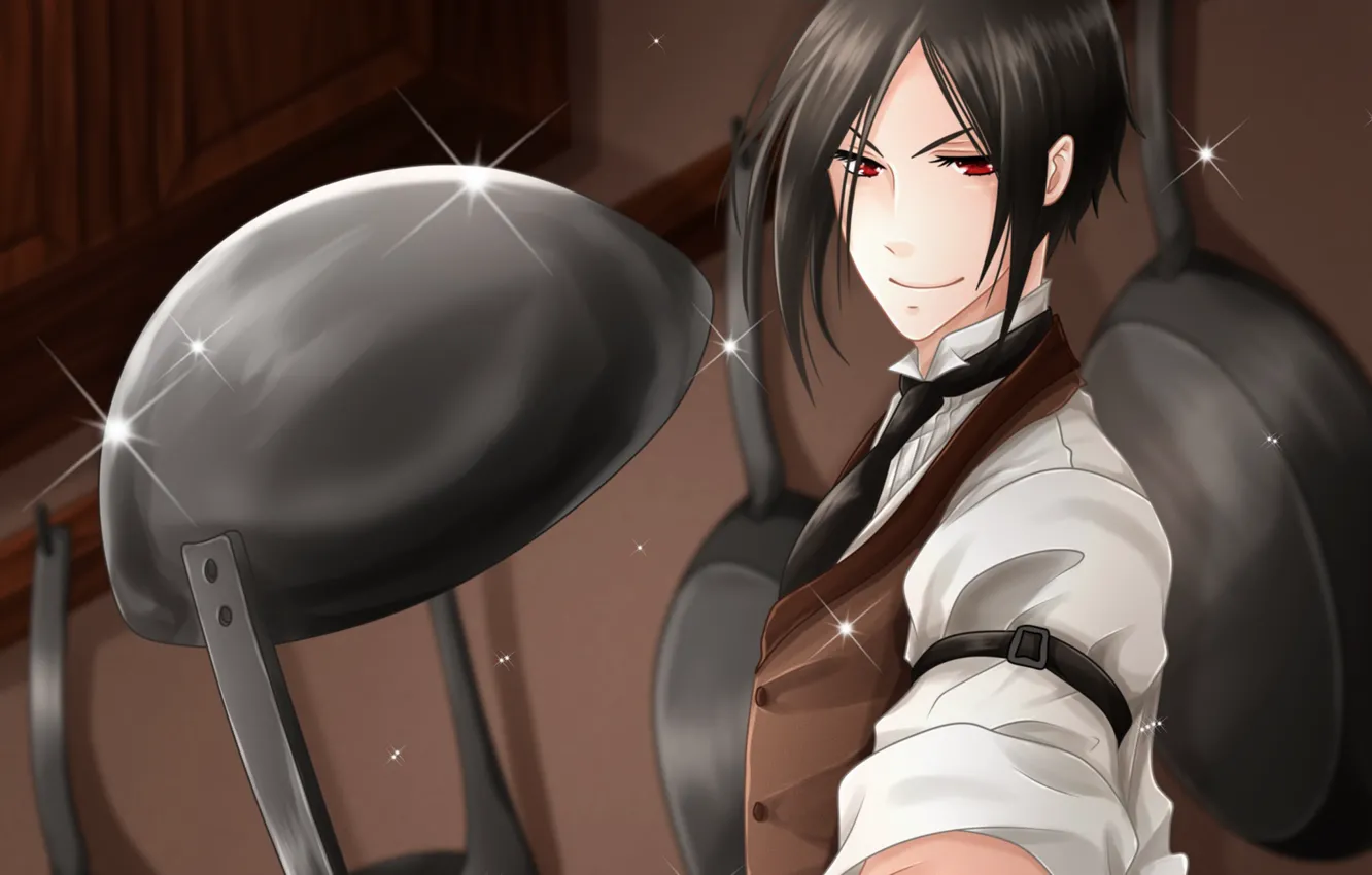 Photo wallpaper cook, ladle, sebastian, Kuroshitsuji, Sebastian Michaelis, Dark Butler, by namisiaa