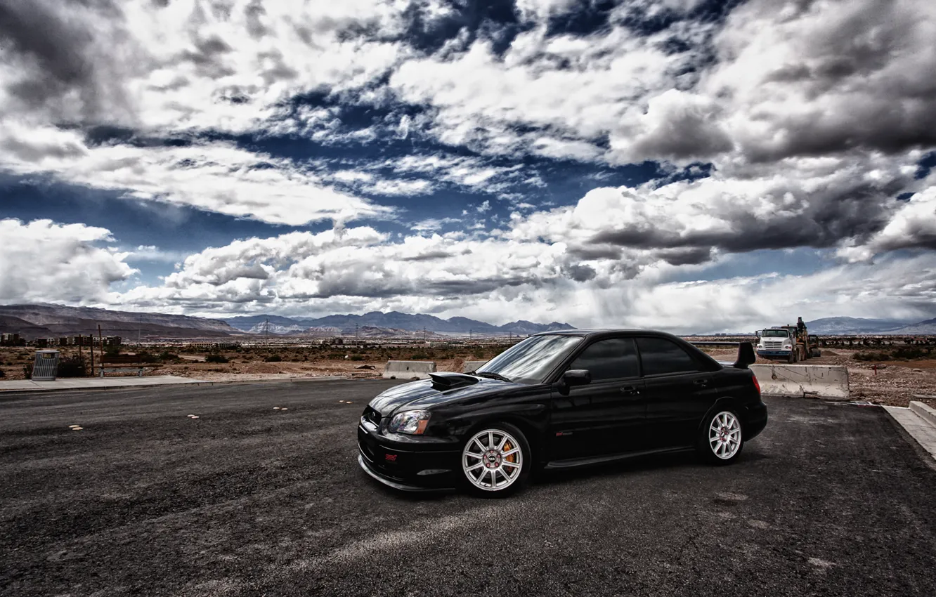 Photo wallpaper the sky, clouds, Subaru, black