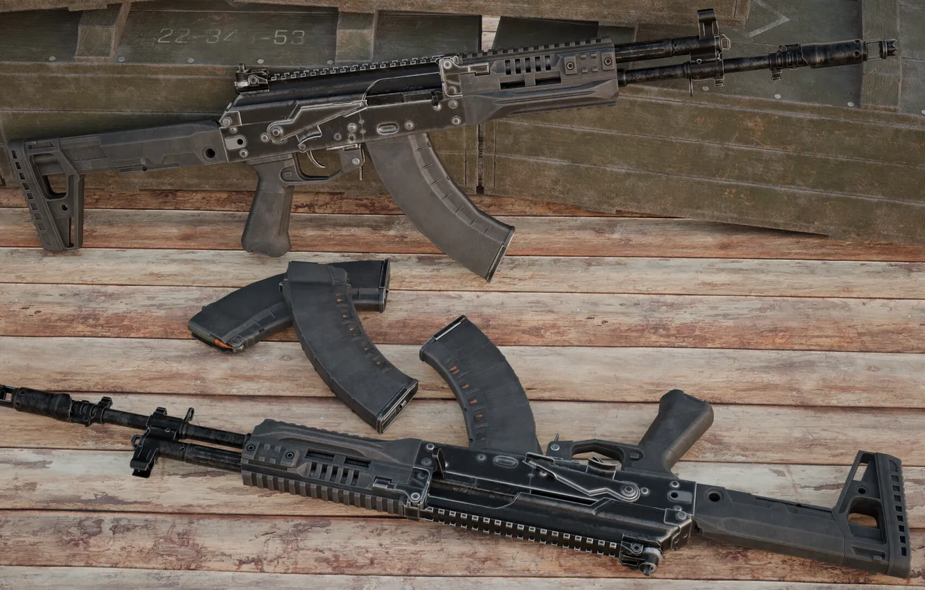 Photo wallpaper Kalashnikov, Russia, 7.62x39, AK-15 (2020)