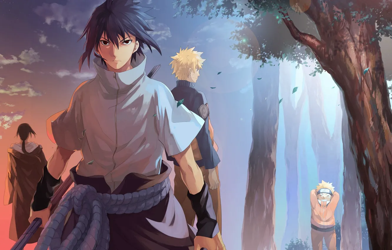 Photo wallpaper naruto, anime, art, Itachi Uchiha, Uchiha Sasuke, Naruto Uzumaki