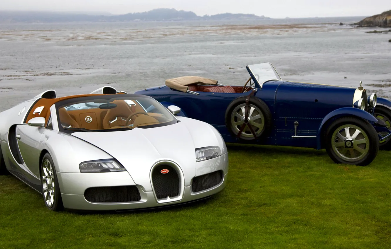 Photo wallpaper retro, silver, Veyron, Roadster, convertible, classic, Buggati, Gran Sport