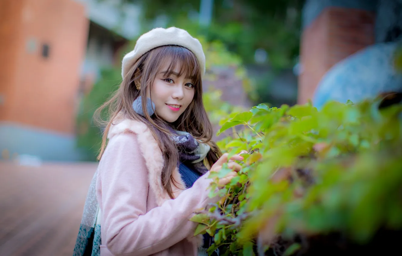 Photo wallpaper look, girl, smile, hair, Asian, cutie, takes