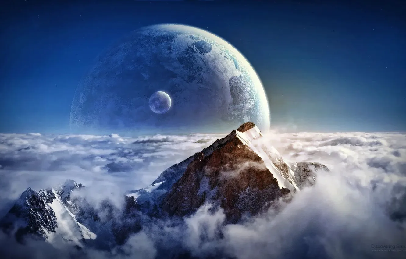 Photo wallpaper stars, fantastic, planet, fantastic landscape