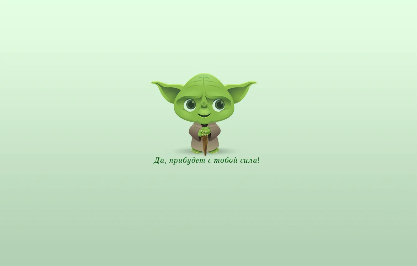 Photo wallpaper green, the inscription, minimalism, Star Wars, star wars, Jedi, Iodine, Yoda