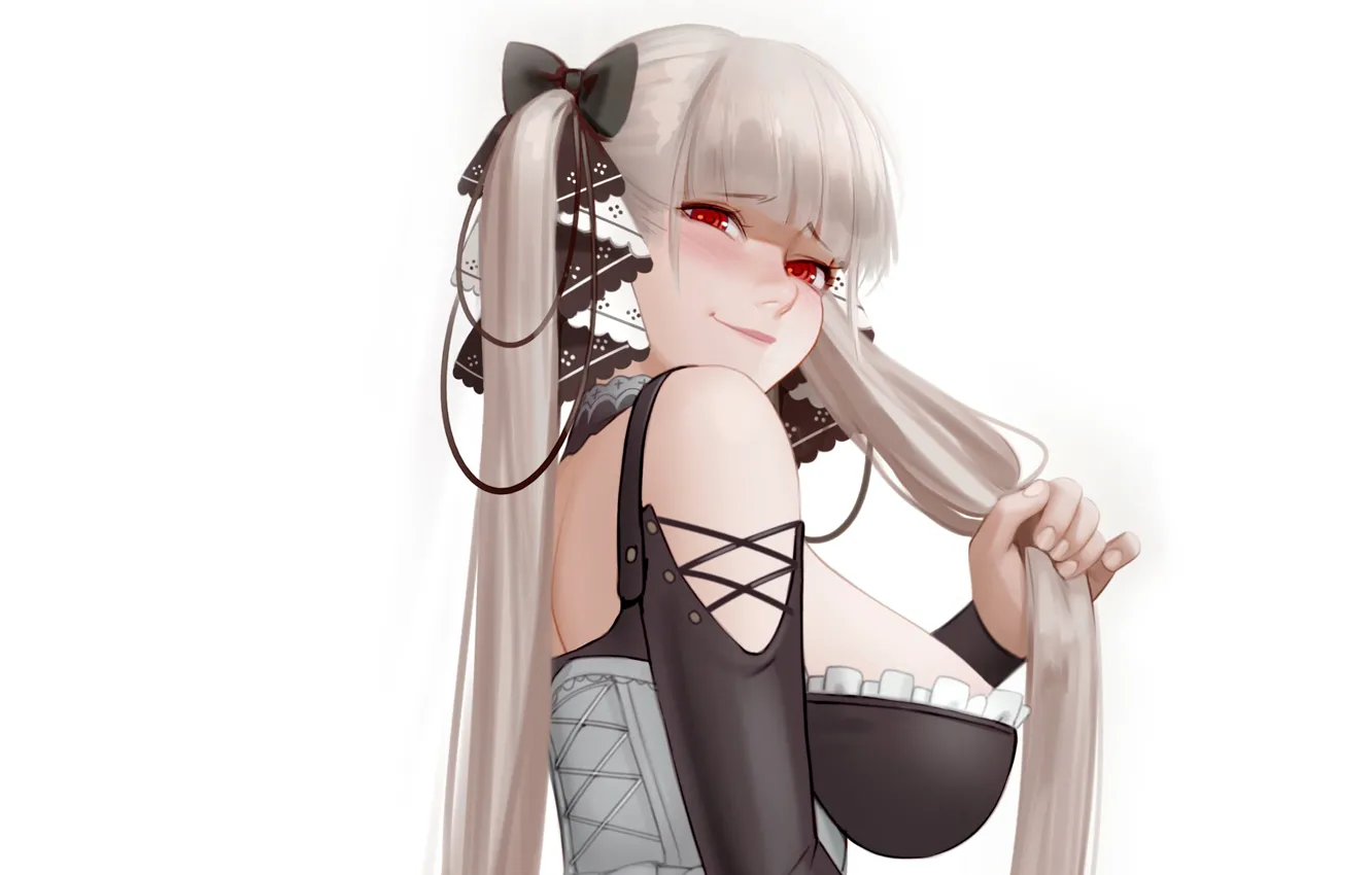 Photo wallpaper girl, sexy, cleavage, long hair, dress, boobs, anime, beautiful