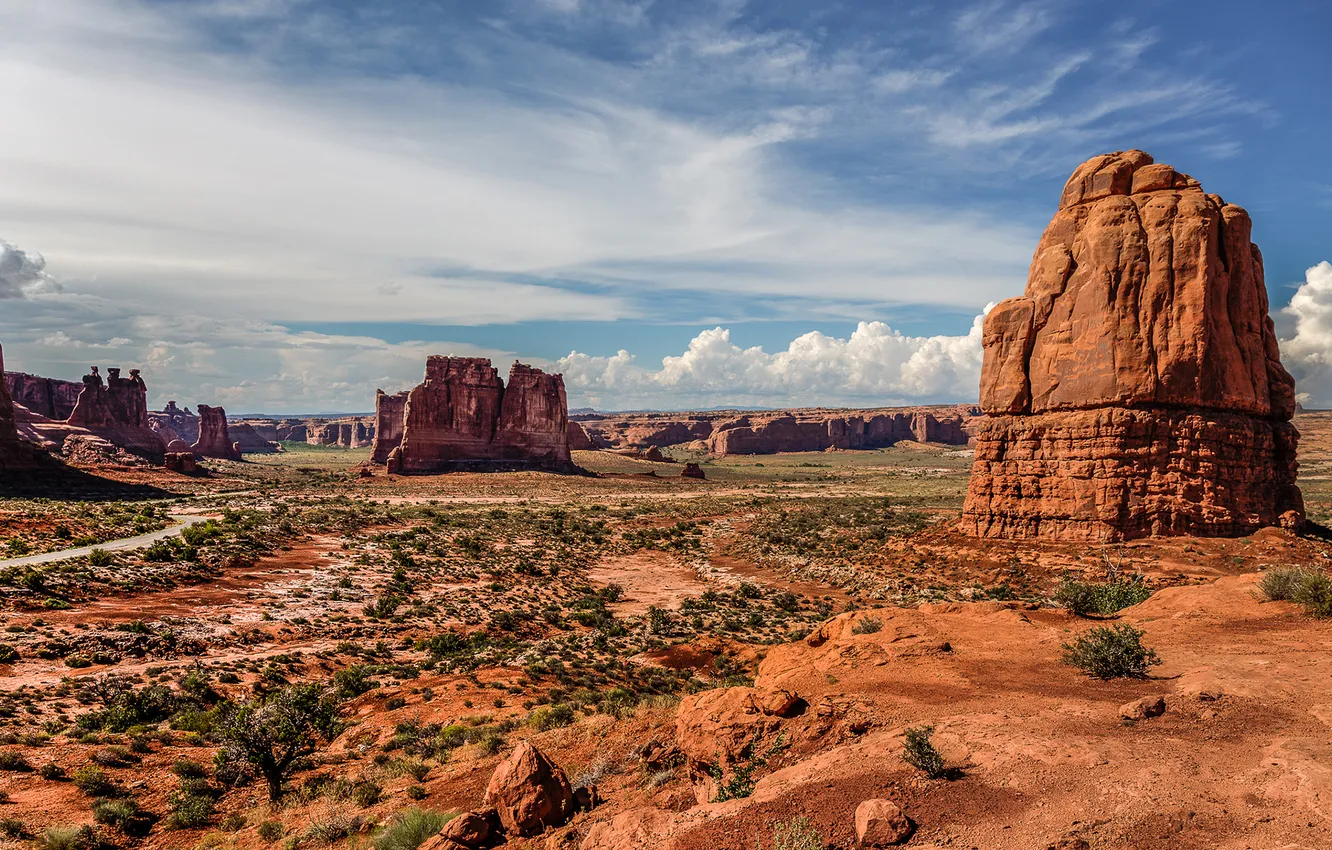 Photo wallpaper rock, cloud, usa, canyon, utah, arches national park