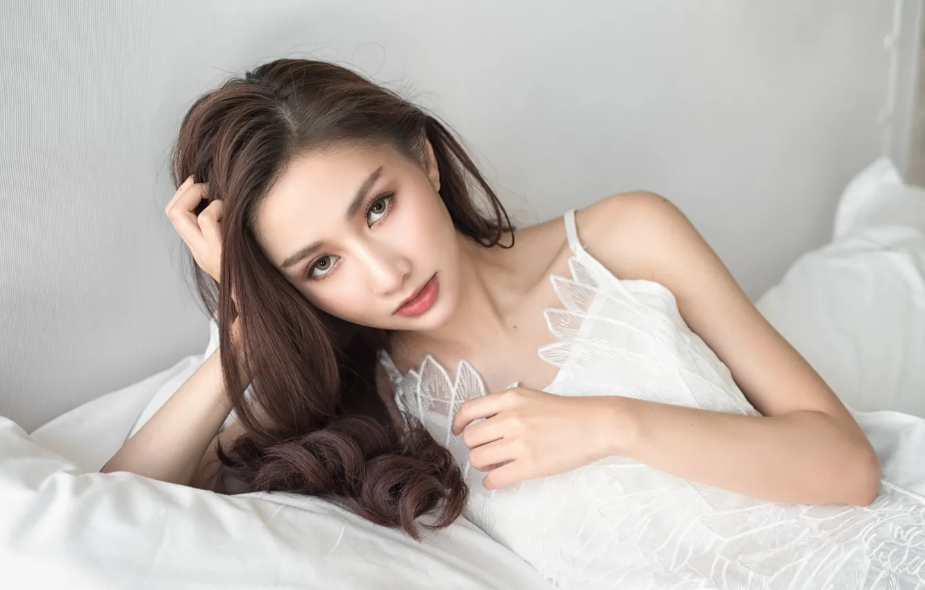 Photo wallpaper girl, portrait, Asian