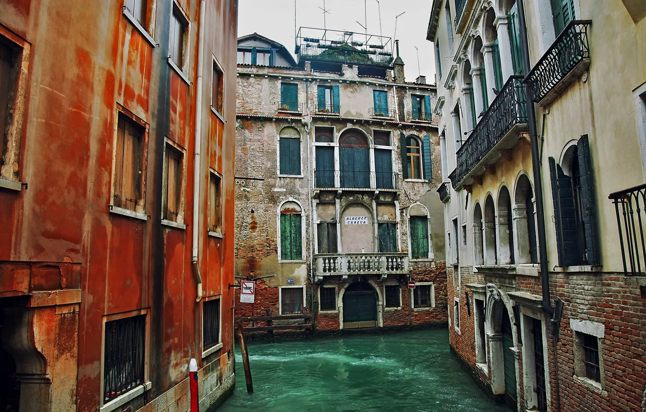 Photo wallpaper building, home, Italy, Venice, channel, Italy, water, street