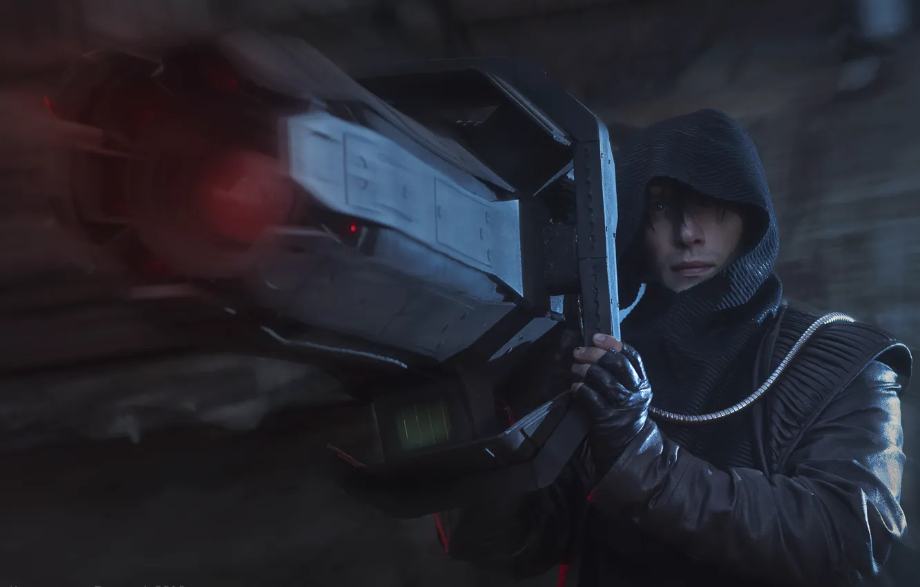 Photo wallpaper weapons, hood, gun, cloak, weapon, cosplay, cosplay, Khan