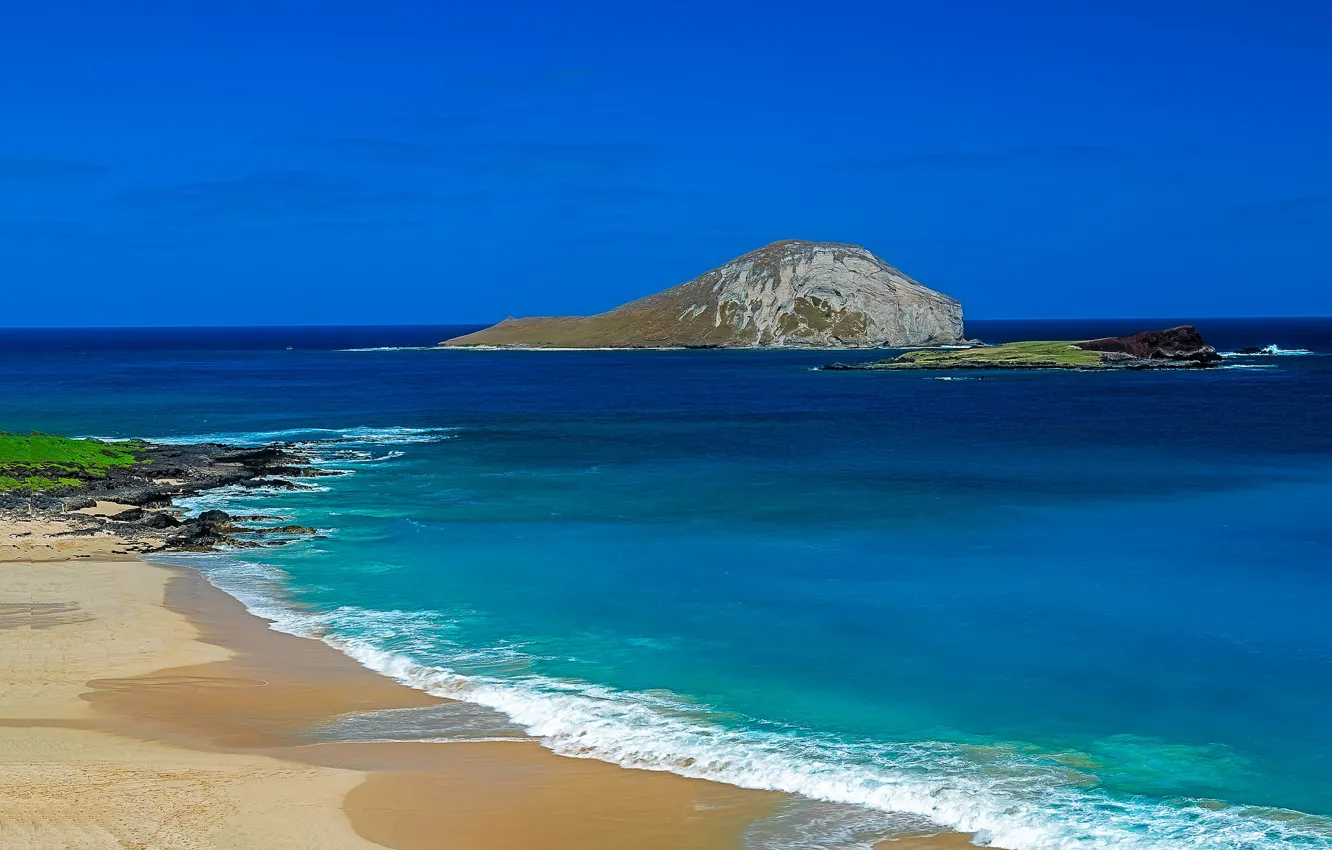 Photo wallpaper sea, shore, Hawaii, USA, the island of Oahu
