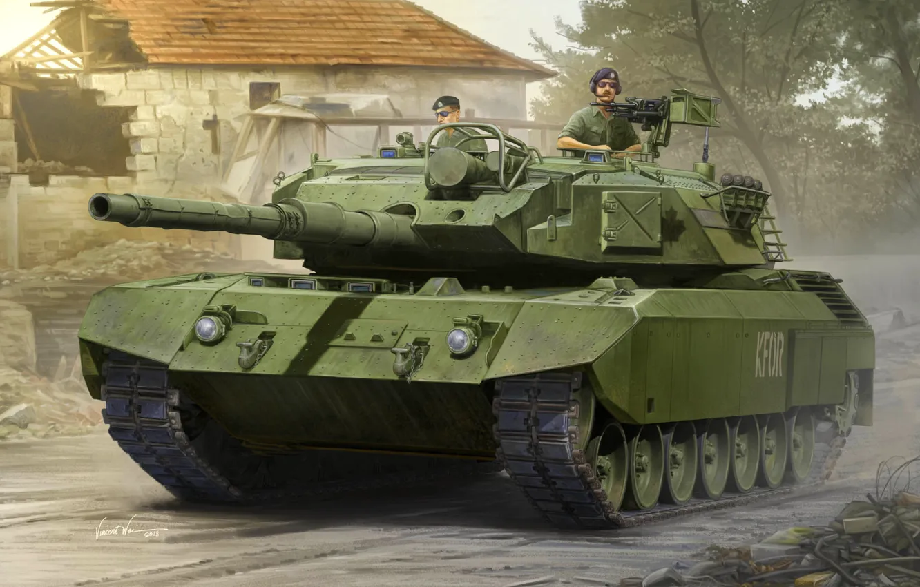 Photo wallpaper Tank, Leopard, Tankers, Armor, Leopard C1