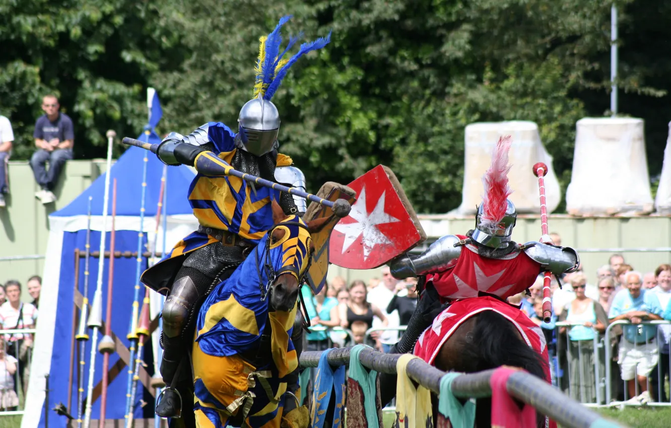 Photo wallpaper armor, knights, historical reconstruction, Juste, tournament, competition, &ampquot;joust&ampquot;, duel with spears