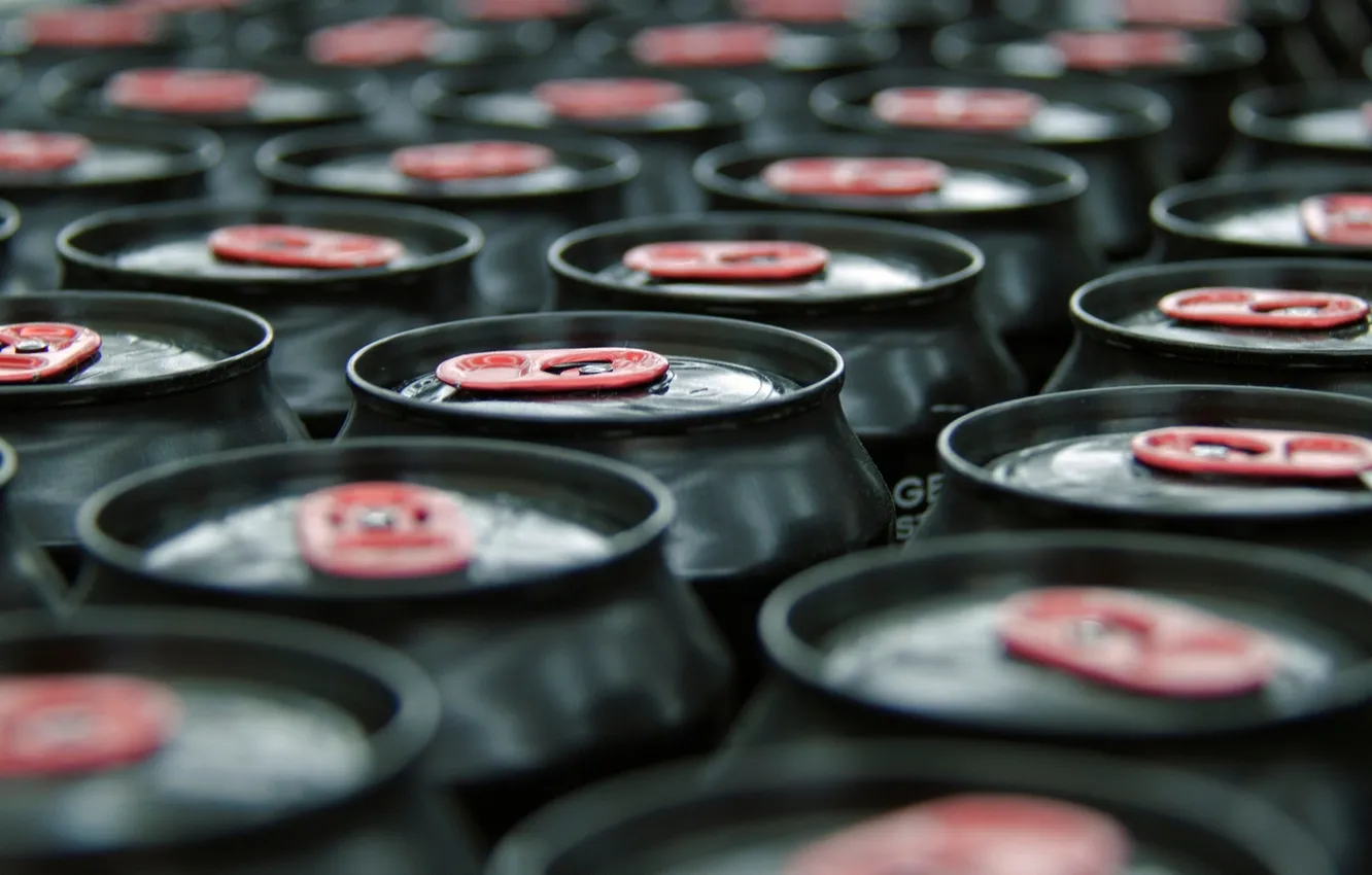 Photo wallpaper colors, quantity, aluminum, cans of drinks