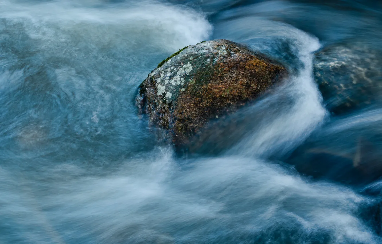 Photo wallpaper river, stone, stream