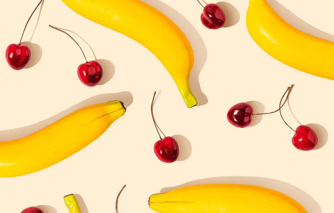 Photo wallpaper cherry, food, bananas