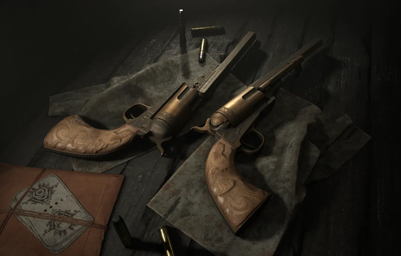 Photo wallpaper revolver, the envelope, Hunt Showdown