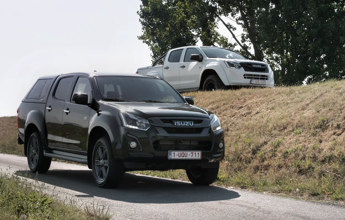 Photo wallpaper White, jeep, Black, pickup, Isuzu, D-Max, DoubleCab