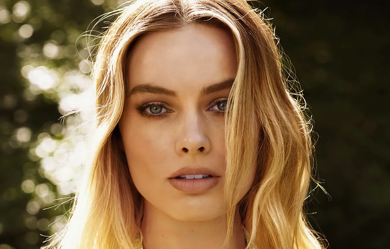 Photo wallpaper look, girl, light, photo, blonde, lips, Margot Robbie