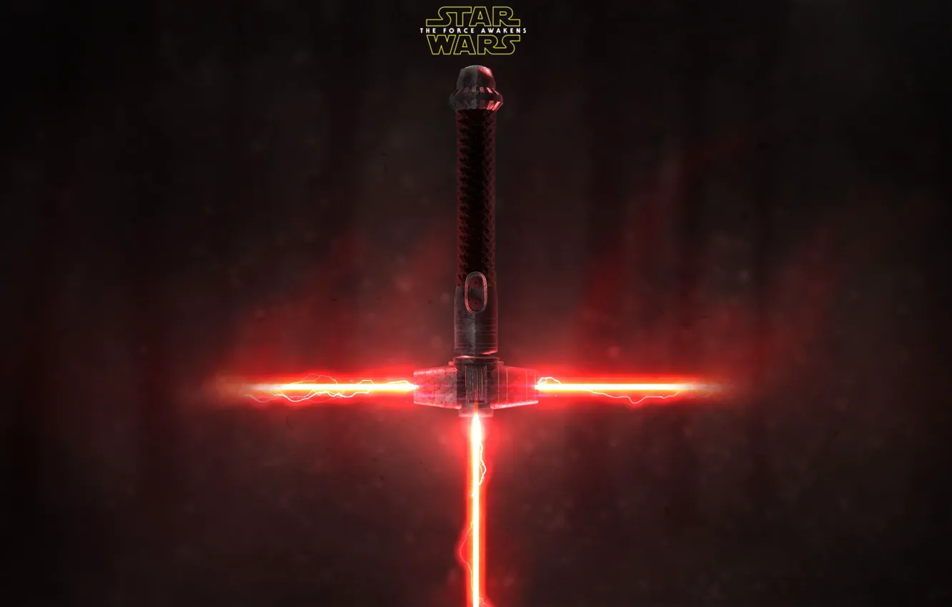 Photo wallpaper Star Wars, red, lightsaber, sith, The Force Awakens