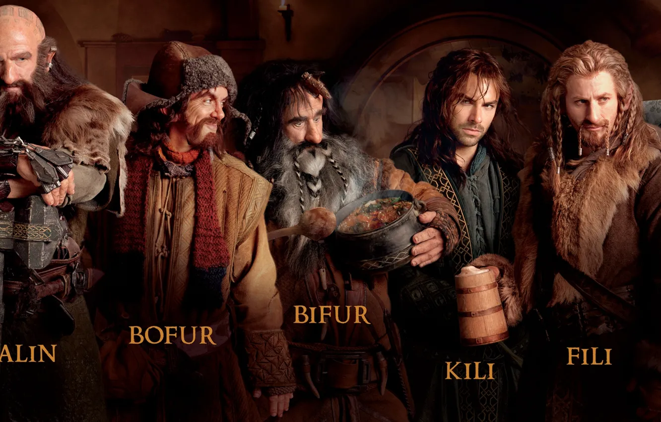 Photo wallpaper dwarves, company, feast, The hobbit, The Hobbit, The hobbit: an Unexpected journey, Bag End, Thorin, …