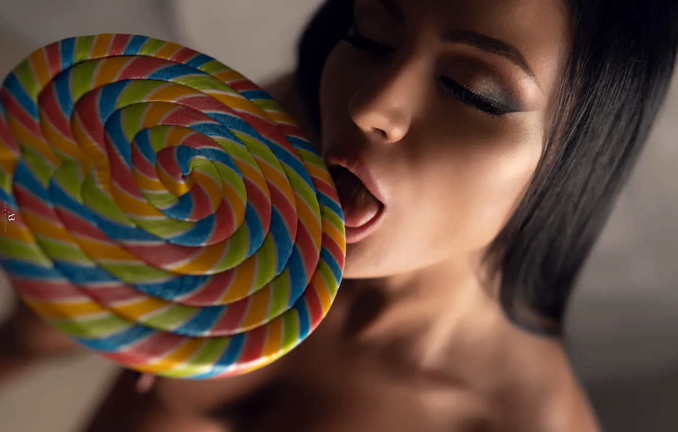 Photo wallpaper nude, tongue, Alex Bazilev, sweet palette