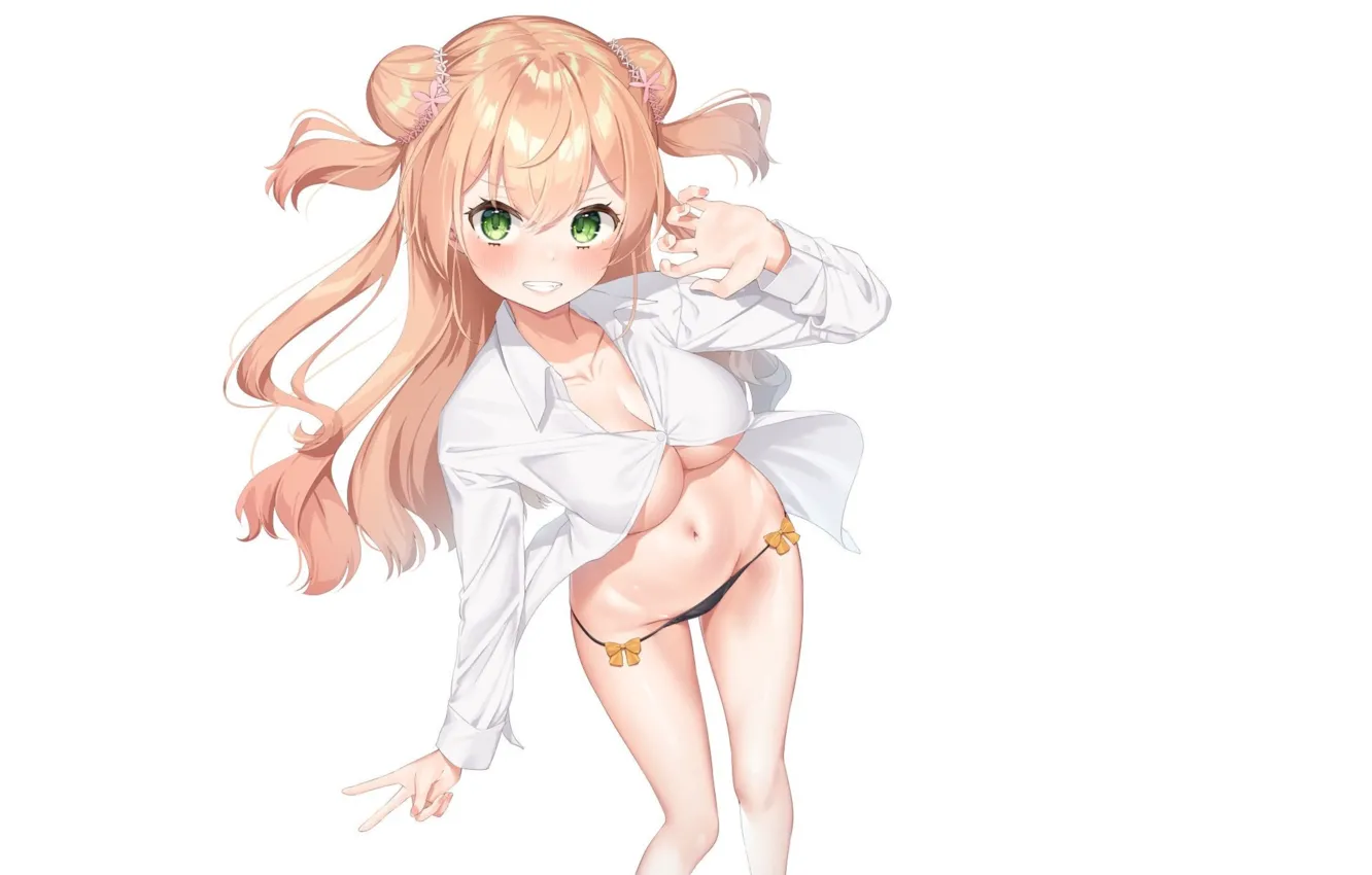 Photo wallpaper girl, sexy, panties, anime, pretty, shirt, Petite