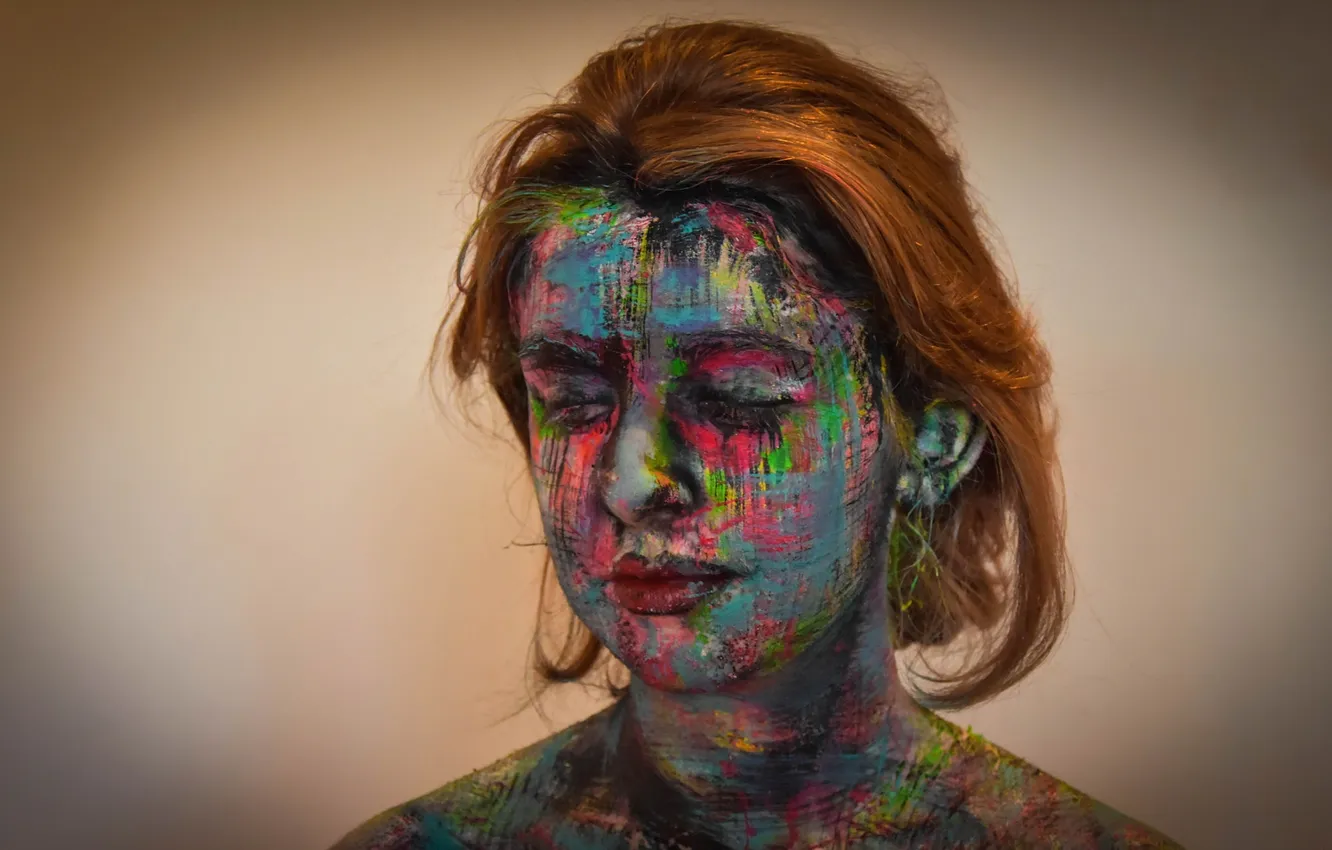 Photo wallpaper girl, style, makeup