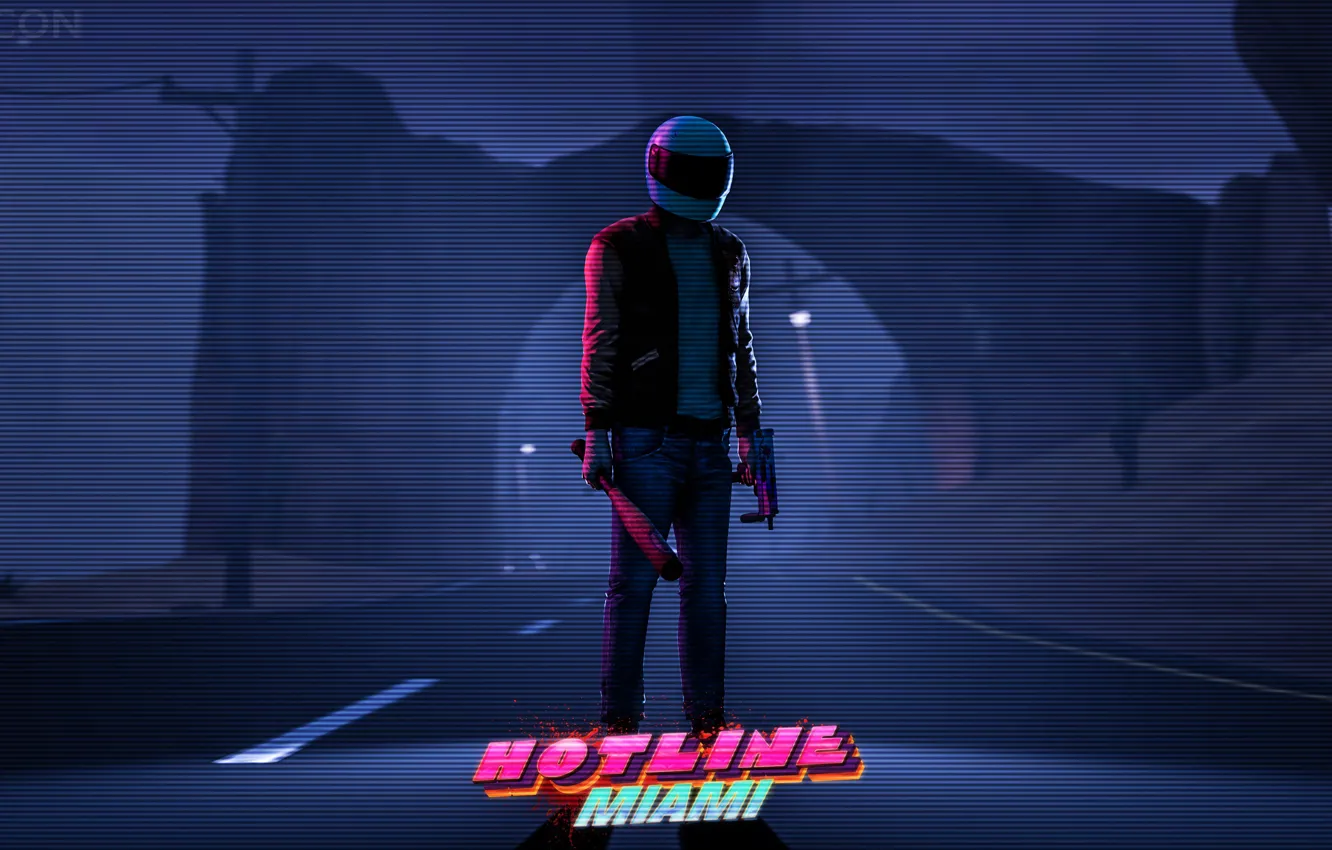 Photo wallpaper biker, Hotline Miami, payday2, hotlinemiamibiker