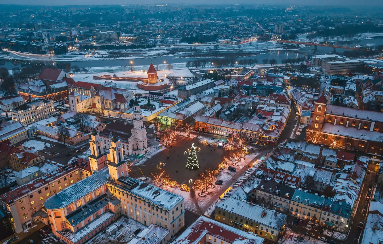 Photo wallpaper Lithuania, Kaunas, winter