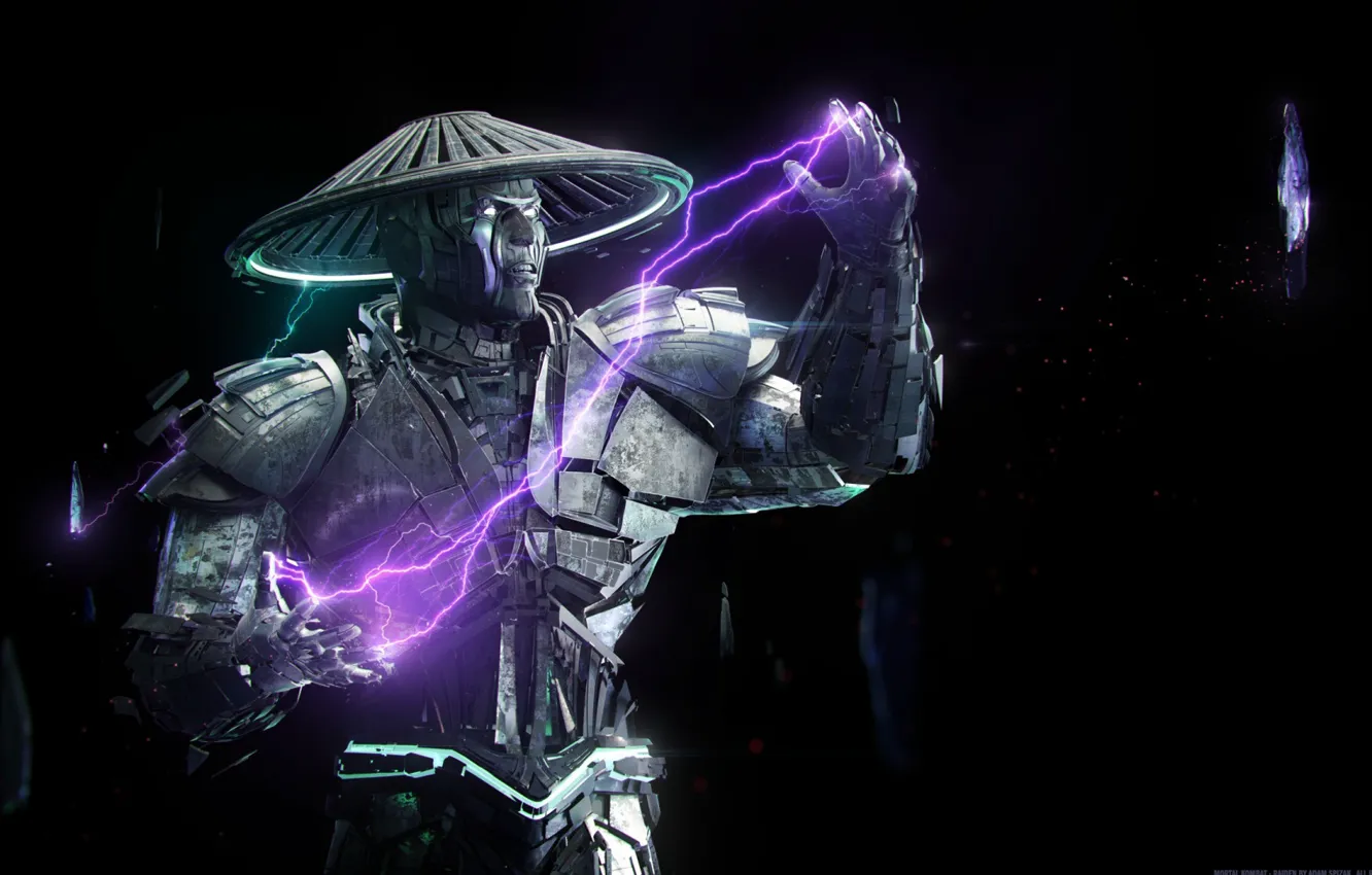 Photo wallpaper cyborg, Mortal Kombat, Raiden
