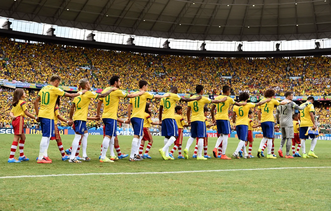 Photo wallpaper Football, Brazil, Oscar, Football, Ramires, Sport, David Luiz, Player