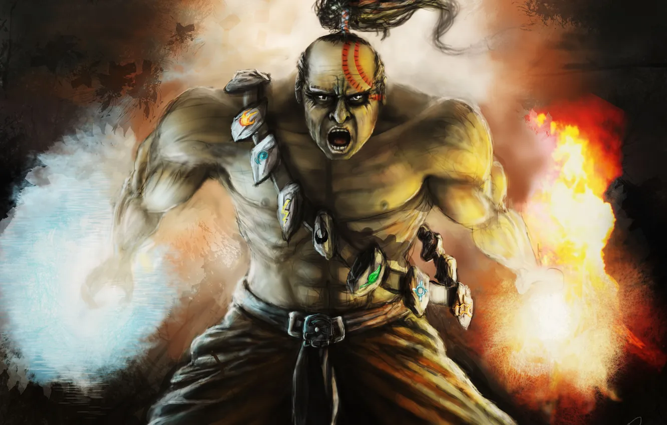 Photo wallpaper cold, tattoo, art, symbol, male, runes, agonb, Elementalist