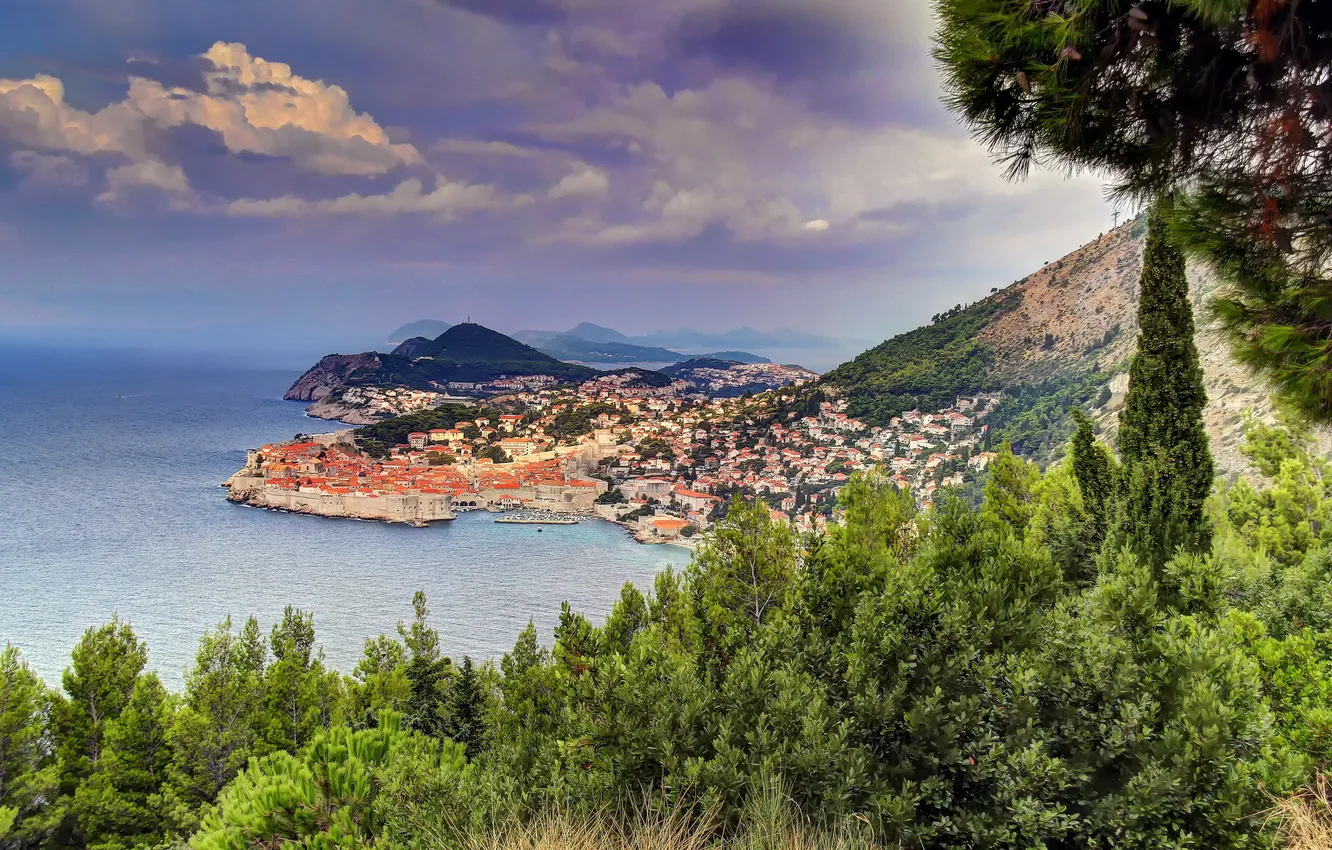 Photo wallpaper coast, Croatia, Dubrovnik, sity.