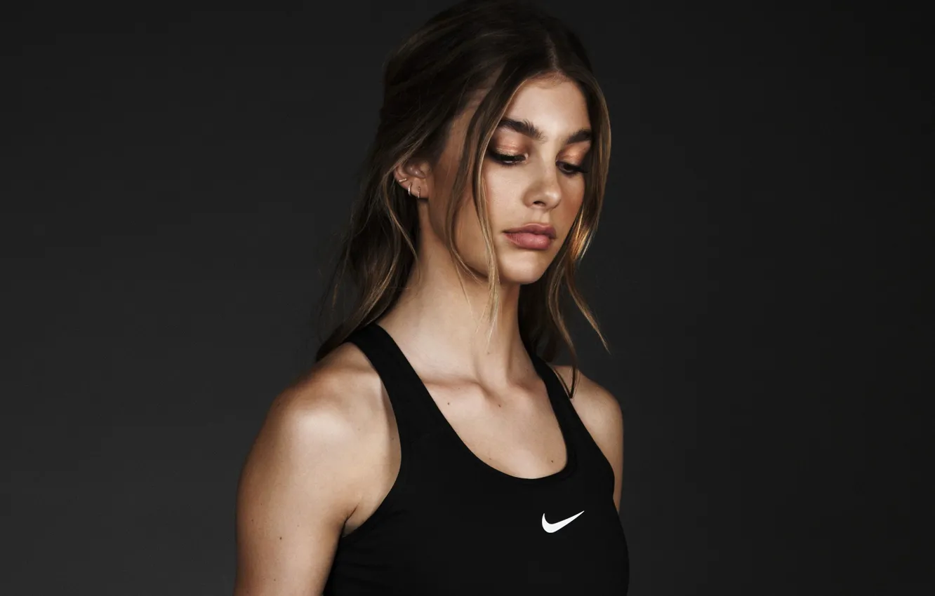 Photo wallpaper girl, face, hair, Camila Morrone