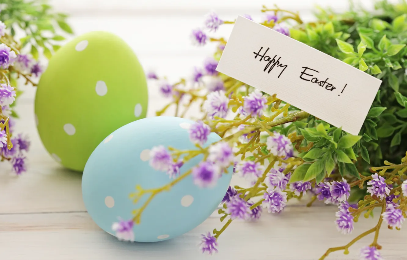Photo wallpaper Easter, tape, flowers, spring, Easter, eggs, decoration, Happy