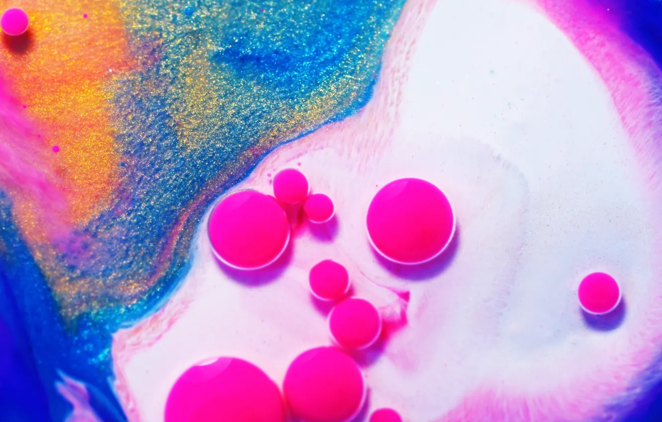 Photo wallpaper balls, paint, the volume, fluorescence