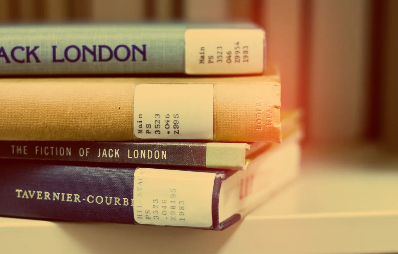 Photo wallpaper books, stack, Jack London