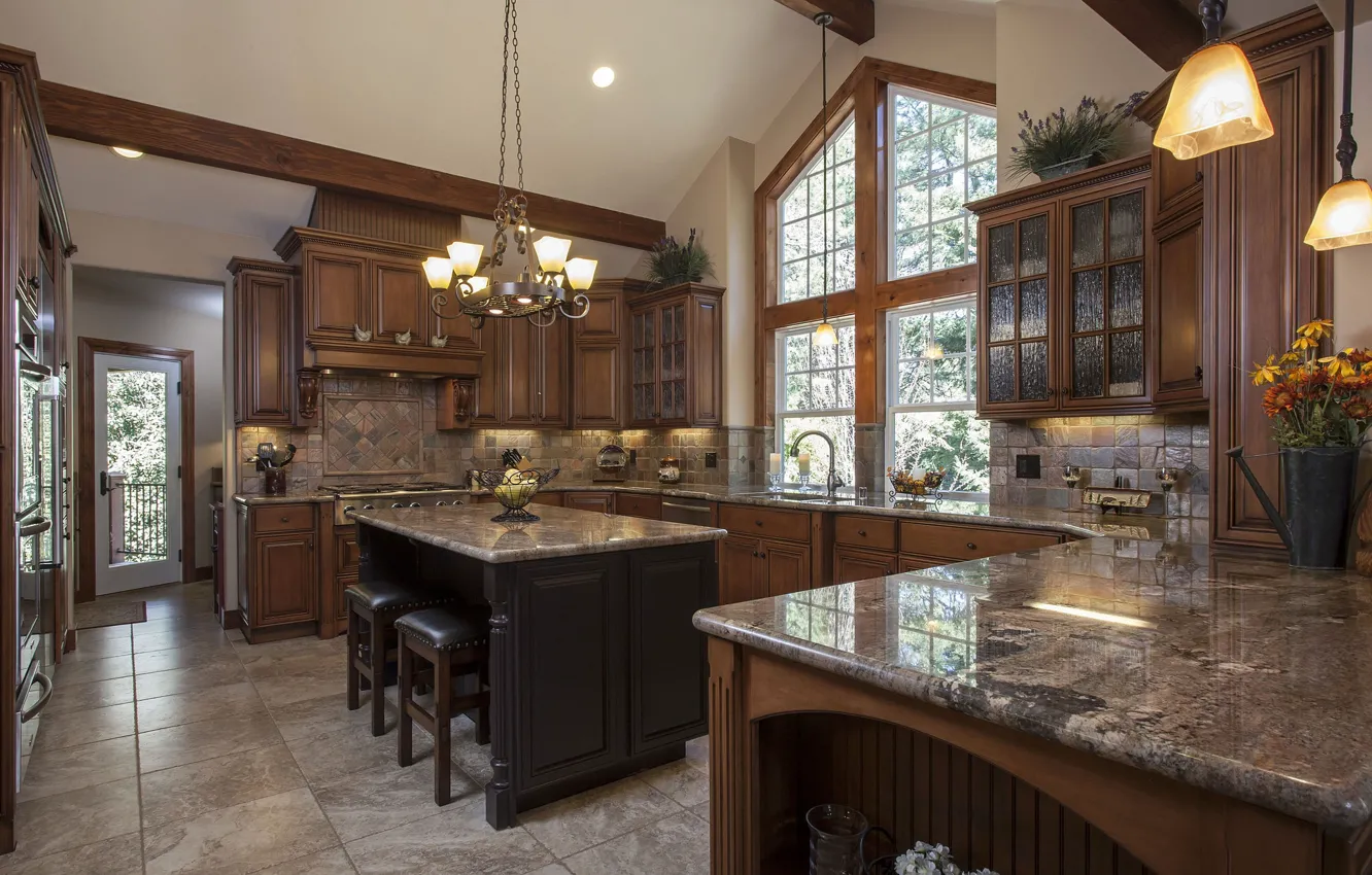 Photo wallpaper room, interior, kitchen