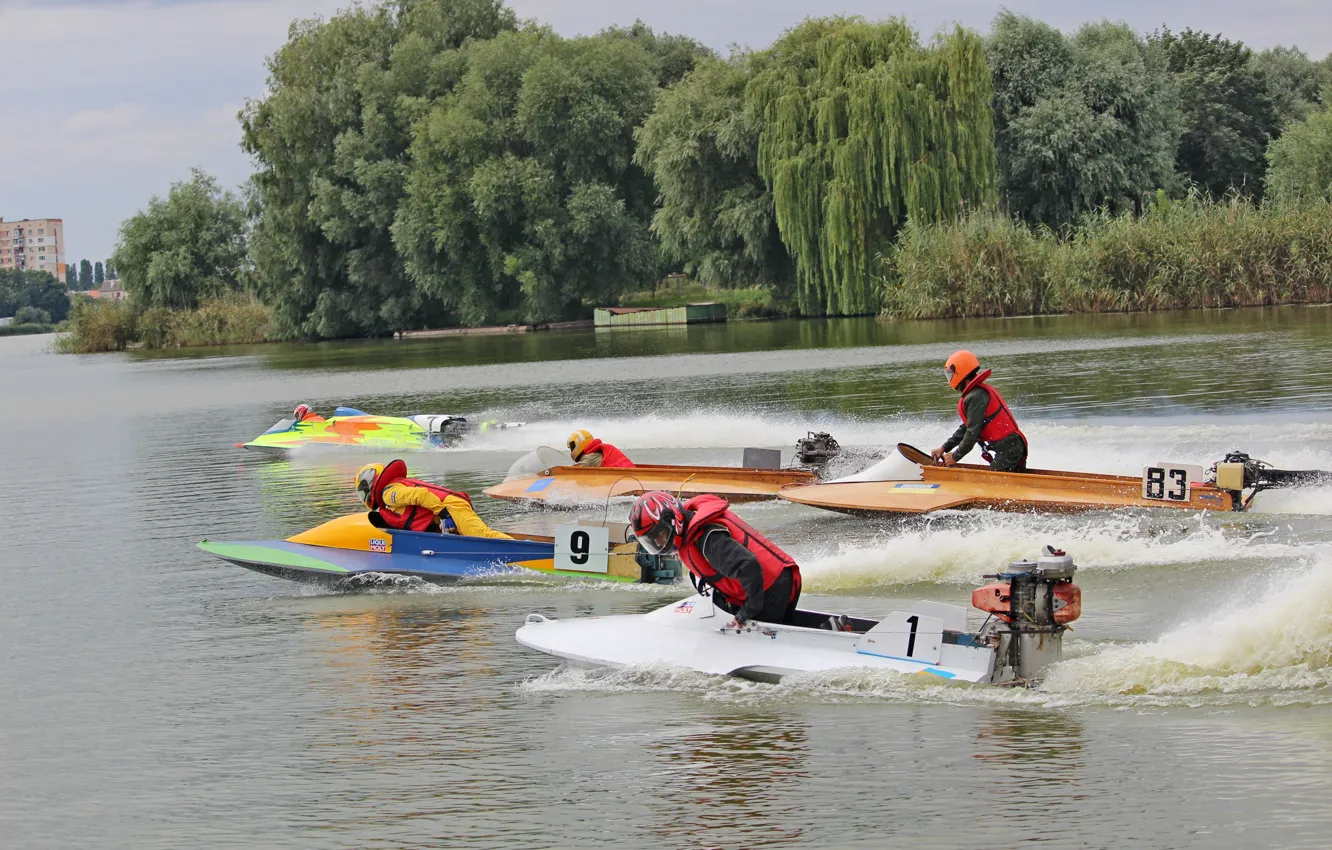 Photo wallpaper race, boat, speed