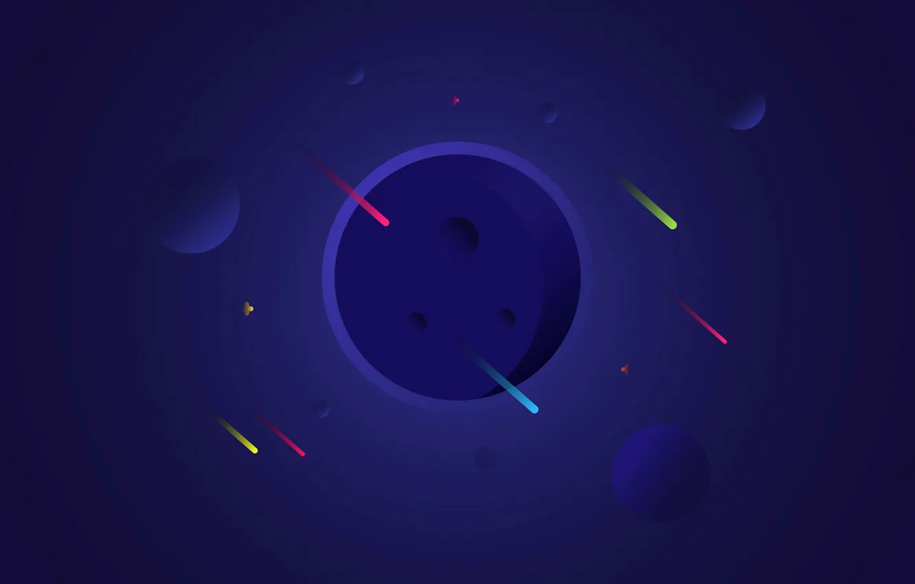 Photo wallpaper space, planet, meteor