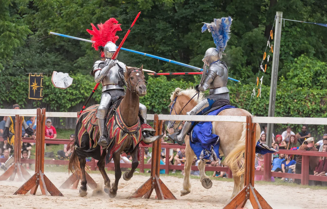 Photo wallpaper horse, armor, knight, tournament