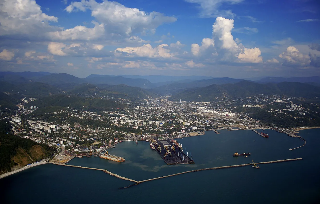 Photo wallpaper sea, ship, home, Tuapse