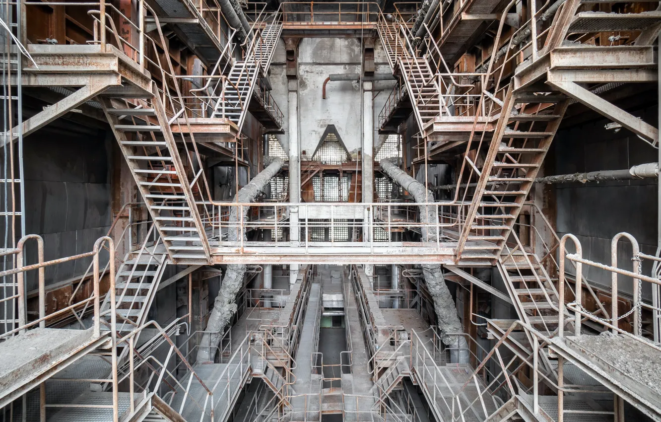 Photo wallpaper background, design, Abandoned powerplant