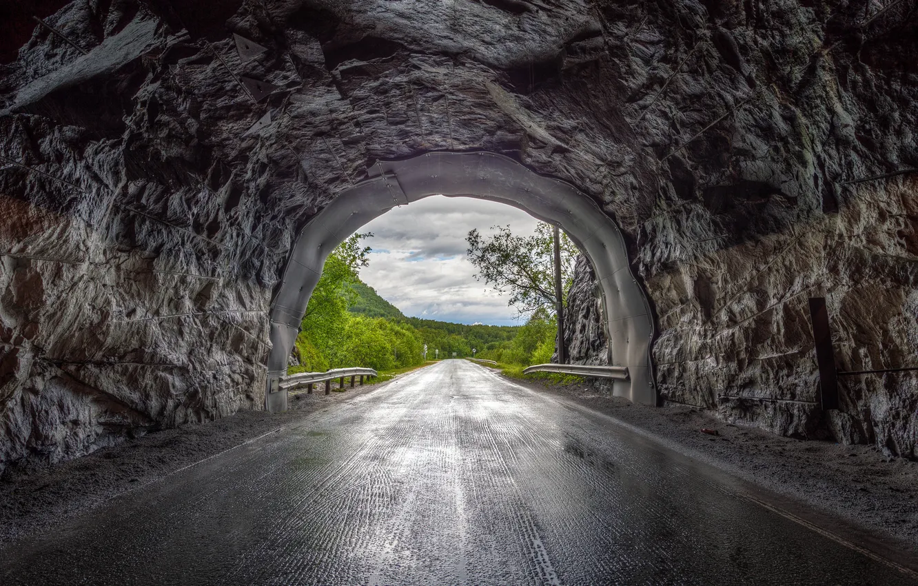 Photo wallpaper road, tunnel, Tunnel from Sulithjelma
