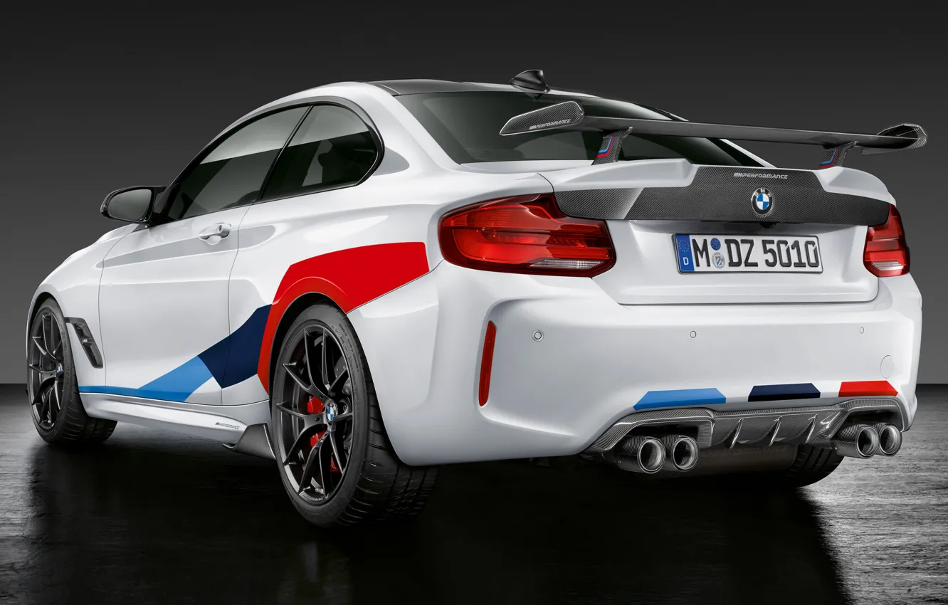 Photo wallpaper BMW, rear view, 2018, Competition, M Performance, F87, BMW M2, M Performance Accessories